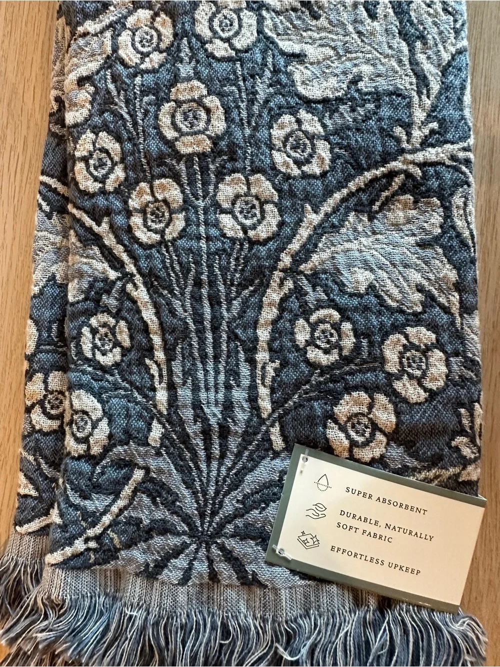 Morris & Co. William Morris Blue Floral Jacquard Kitchen Towels